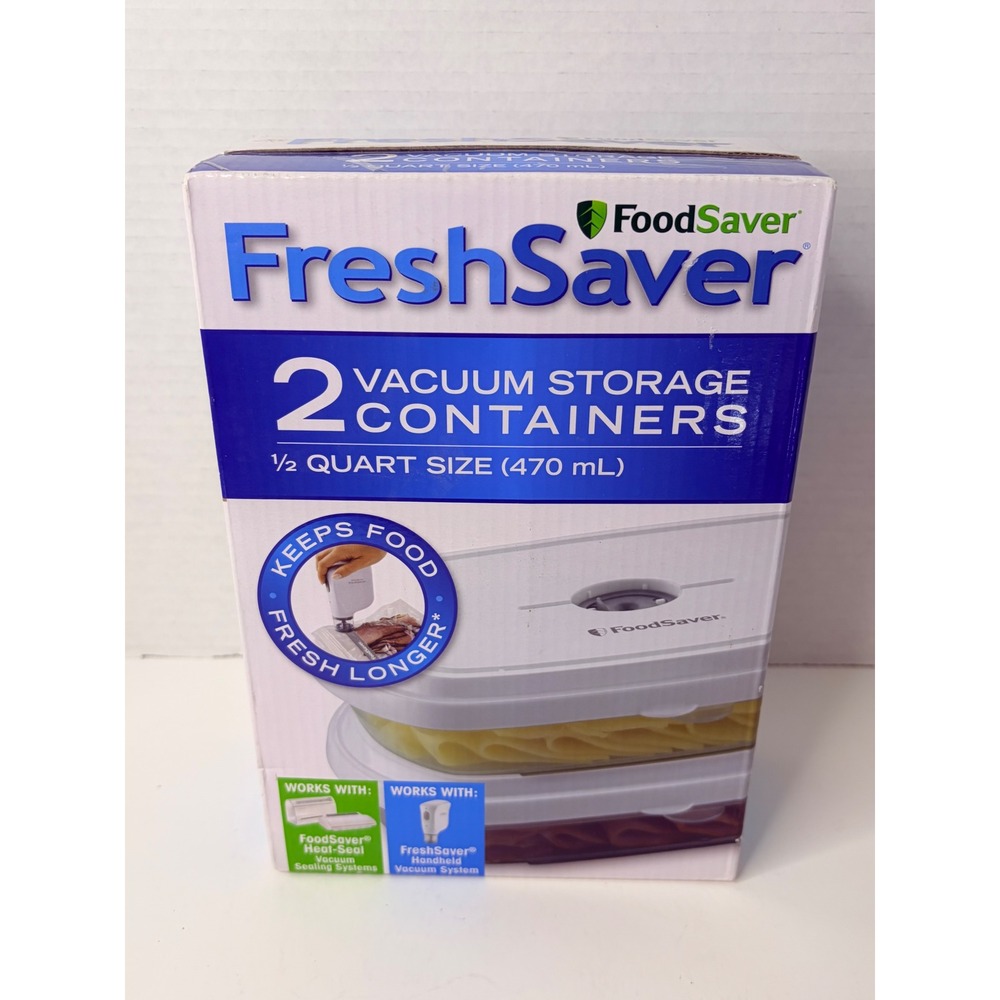 FoodSaver FreshSaver 2 Vacuum Storage Containers 1/2 Quart 470mL FSFRAN0224-P00
